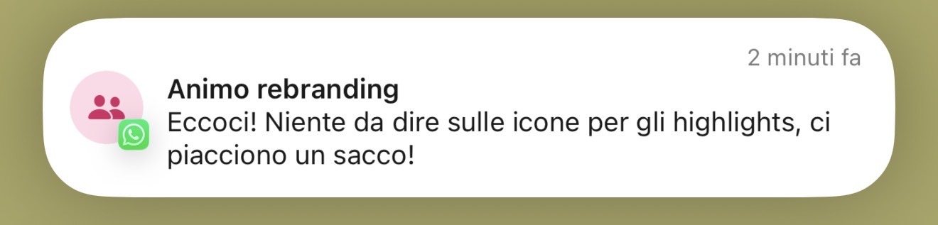 Messaggio di feedback di una cliente